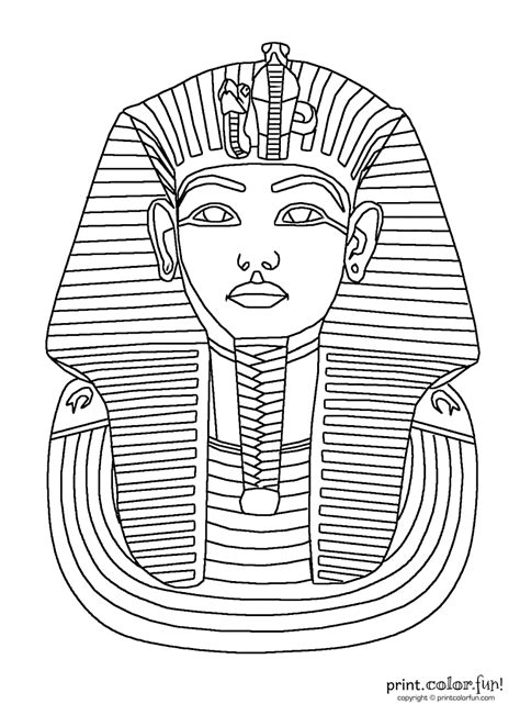 King Tut mask coloring page - Print. Color. Fun!