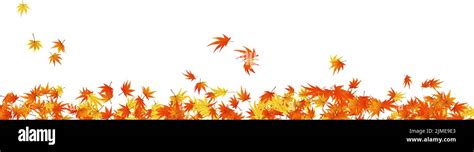 Autumn Leaves Border. Red, yellow and orange color fall leaves with ...