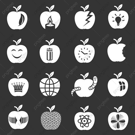 Green Apple Isolated Vector Hd Images, Apple Logo Icons Set Vector ...