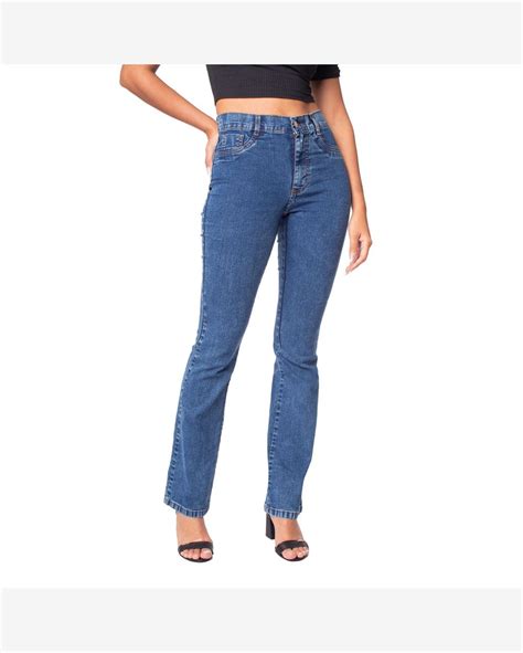 Riachuelo Calça Jeans Feminina Sawary Flare Boot Cut Estonado Azul