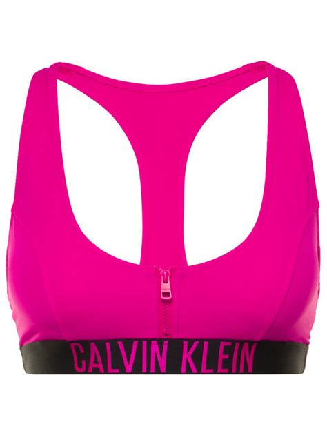 Calvin Klein Swimwear Bikini Oberteil Zip Bralette KW0KW00918 Rosa