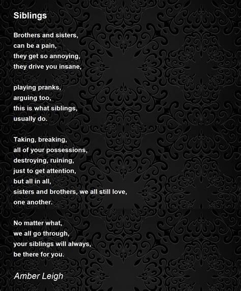 Siblings - Siblings Poem by Amber Leigh