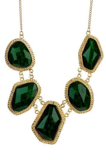 Emerald Jewelry Statement Necklace And Bracelet