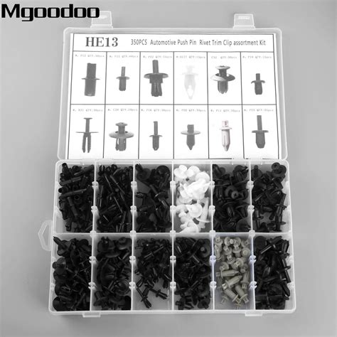 350pc Car Body Push Pin Rivet Fastener Trim Panel Clip Interior Assortment Set Kit For Nissan