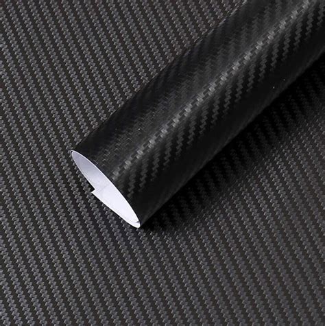 CVANU 24 X200 3D Black Carbon Fiber Vinyl Car Wrap Sheet Roll Film