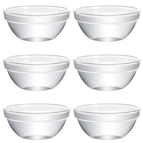 Large Set Glass Bowls: Mini Clear Serving Dishes for Ice Cream, Dessert ...