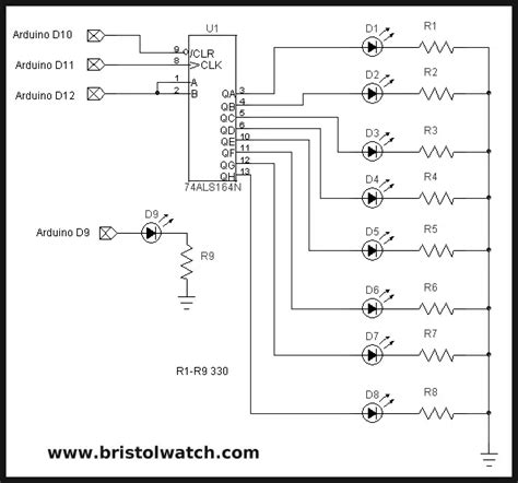 Arduino Controlling 74C164 Shift Register