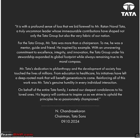 Padma Vibhushan Ratan N Tata passes away at 86 - Page 2 - Team-BHP