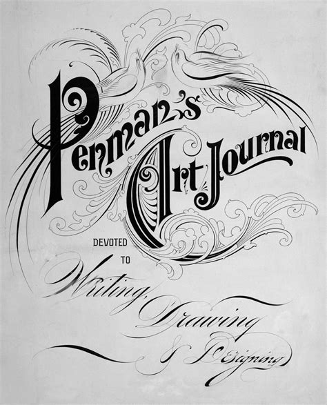 Ornamental Calligraphy Penmanship Art Journal Cover Typography