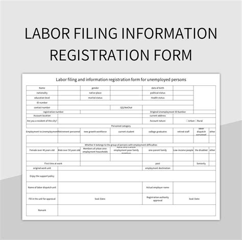 Free Labor Filing Form Templates For Google Sheets And Microsoft Excel ...