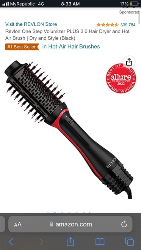 Revlon One Step Volumizer PLUS 2 0 Hair Dryer And Hot Air Brush Dry