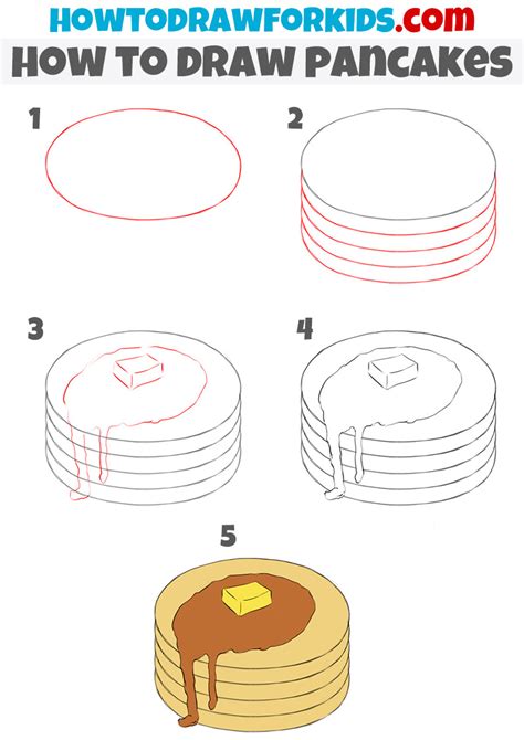 How to Draw Pancakes for Kids - Easy Drawing Tutorial