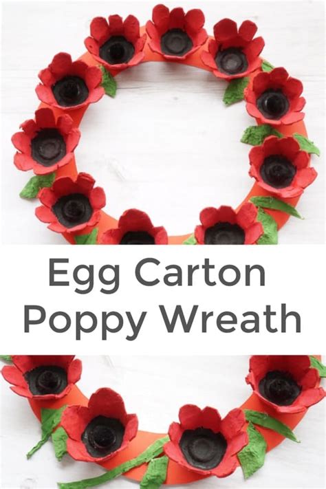 Make An Egg Carton Poppy Wreath For Remembrance Day