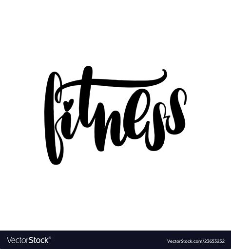 Fitness Handwritten Lettering Card Typographic Vector Image