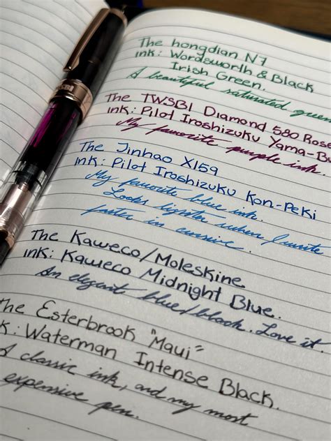 What are your top 5 favorite ink / colors? Pictured, mine. : r/fountainpens