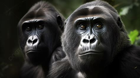 Two Gorillas Stare At One Another, Picture Of Gorillas, Gorilla, Animal