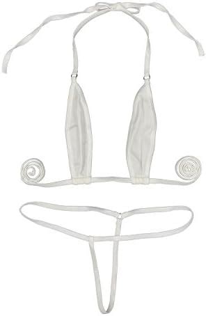 Buy Afom Women Sexy Halterneck Mini Micro Bikini G String T Bottom Set