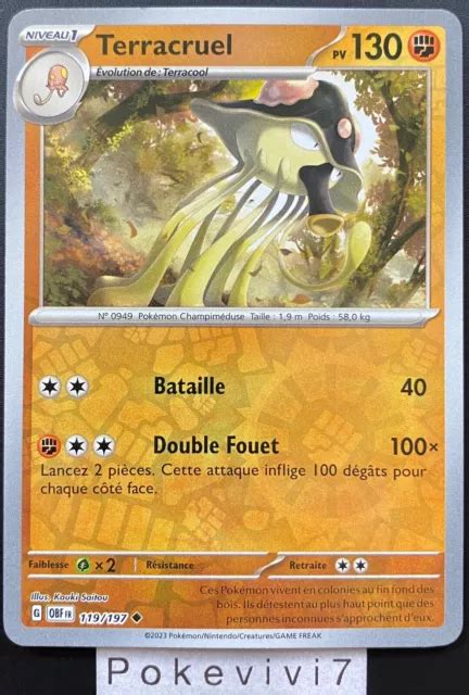 CARTE POKEMON TERRACRUEL 119 197 REVERSE EV3 Ecarlate Et Violet OBF FR