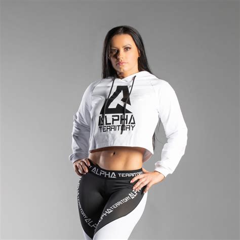 White Alpha Womens Crop Hoodie Alpha Territory®