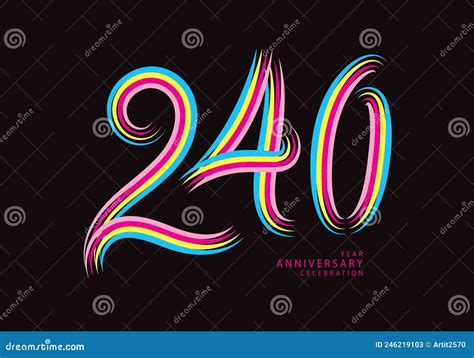 240 Number Design Vector Graphic T Shirt 240 Years Anniversary