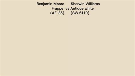 Benjamin Moore Frappe AF 85 Vs Sherwin Williams Antique White SW