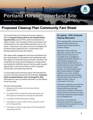 Fillable Online Proposed Cleanup Plan Community Fact Sheet Fax Email