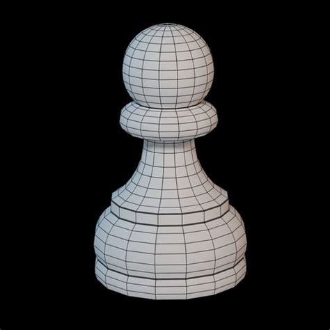 D Model Wooden Chess Piece Pawn Vr Ar Low Poly Cgtrader