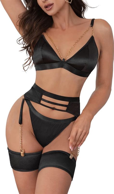 Popiv Sexy Lingerie Set For Women Piece Lingerie Set With Garter Belt