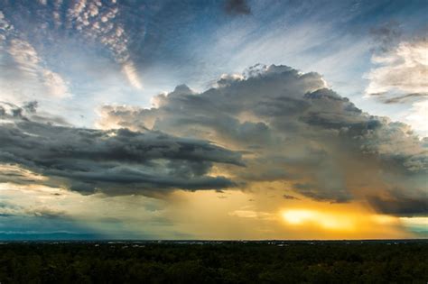 Premium Photo | Thunder storm sky rain clouds