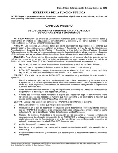 De Los Lineamientos Generales Para La Expedici N De Pol Ticas