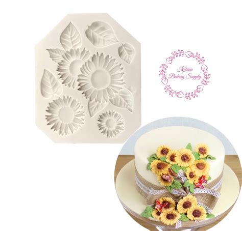 High Quality Sunflower And Leaf Silicone Mold Sunflower Mold Etsy