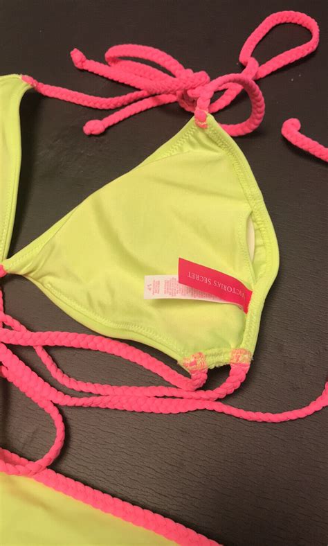 Victorias Secret Neon Green Pink Bikini Gem