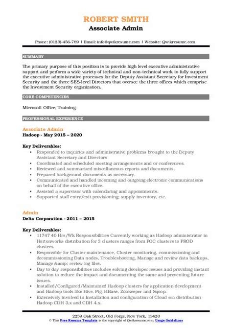 Admin Resume Samples Qwikresume Riset