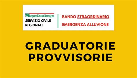 Graduatorie Provvisorie Servizio Civile Regionale Romagna Mia