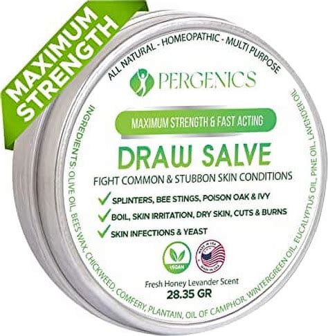 Pergenics Drawing Salve Ointment 1 oz, ingrown Hair Treatment, Boil & Cyst, Splinter Remover ...