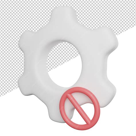 Premium PSD | Setting disable sign side view 3d rendering icon