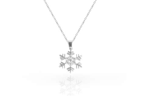 14 Karat White Gold Diamond Snowflake Pendant Charm For Sale at 1stDibs