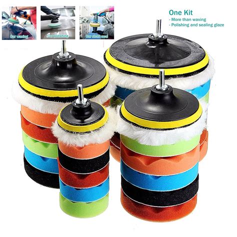 Pcs Set Car Polishing Disc Self Adhesive Buffing Waxing Sponge Wool