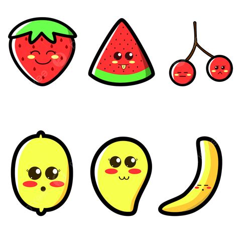 Kawaii Fruit Clipart Transparent Background Cute And 60 Off