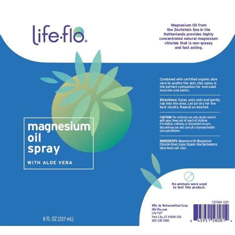 Ml Fl Oz Life Flo Magnesium Oil Aloe