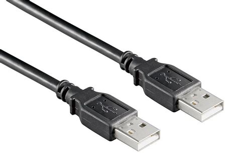 USB 2.0 kabel, sort | USB A han – han