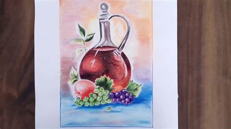 نقاشی با مداد رنگی آبرنگی طرح میوه Colored pencil drawing fruit - YouTube