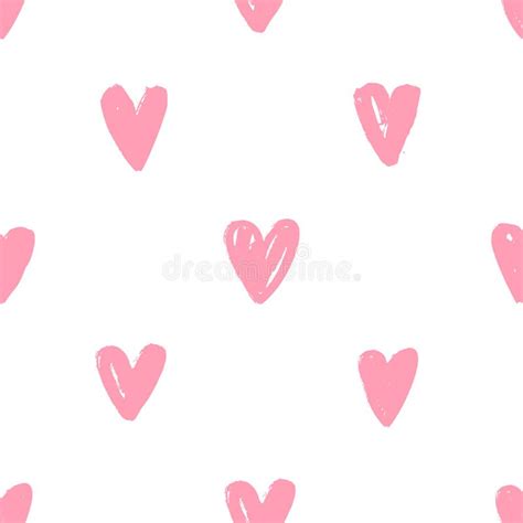 Hand Drawn Pink Heart Background Stock Vector Illustration Of