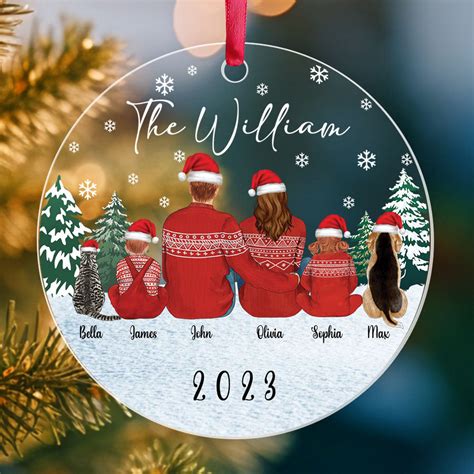 Personalized Christmas Ornaments Family Of 4 With 2 Dogs | Custom Family Christmas Ornaments ...