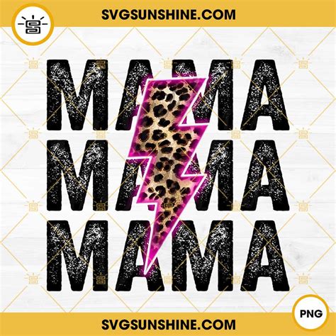 Ma Ma Leopard Lightning Bolt Png Mother Day Leopard Png Digital Download