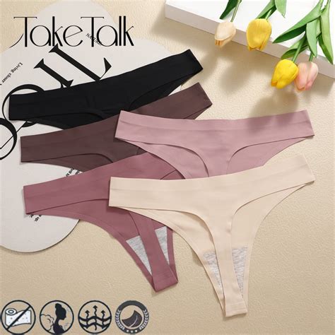 Take Talk Sexy Low Waist Thong Women Seamless G String Bikini Panties Soft And Comfortable
