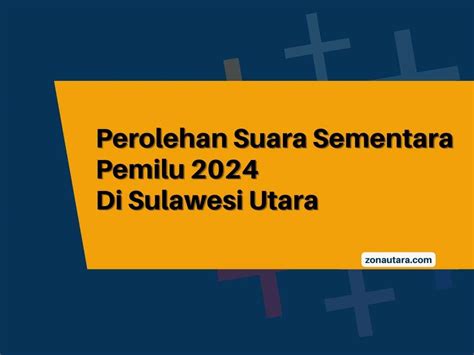 Perolehan Suara Sementara Pemilu 2024 di Sulut