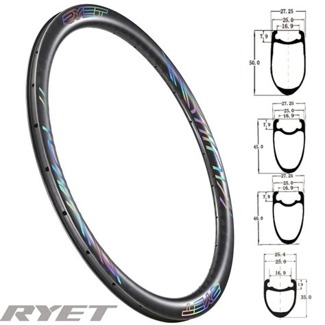 Buy Ryet Super Light Carbon Rim Wheels 40 45 50mm Depth 25mm Width Disc