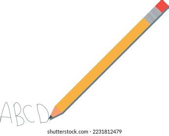 Yellow Pencil Drawing Lettering Professionally On Stock Vector (Royalty ...