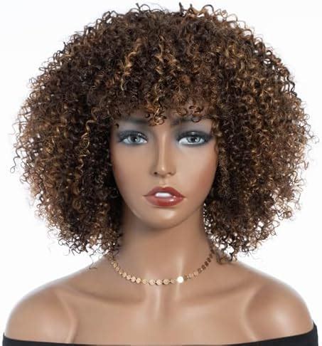 Amazon Joedir Hair Short Curly Wig With Bangs Human Hair For